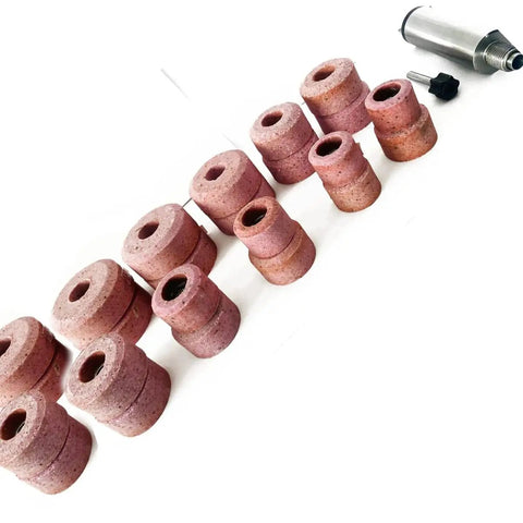 Sioux Valve Seat Pink Grinding Wheels Set 24 Pc Aluminum Oxide 80 Grit Coated Wheels For Valve Seats Stone Holder Star Drive Eleven Sixteenth Inch