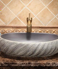 USZWBY Vessel Sinks Bathroom Vessel Sink Washbasin Ceramic Art Countertop Basin round vessel sink with textured exterior