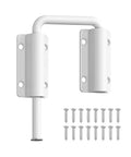 Updated Aluminum Alloy Patio Sliding Door Loop Lock For 90 And 180 Degree U Track Latch Barn Garden Fence Gate Window Easy Install Sturdy And Long Lasting Kid Safe And Pet Safe Rust Resistant White Finish 1 Piece shown with screws