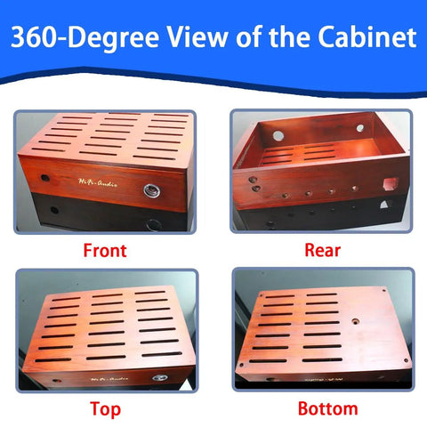 360-degree view of One Side Heat Dissipation Audio Amplifier Chassis For DIY Projects Power Supply Enclosure dimensions.