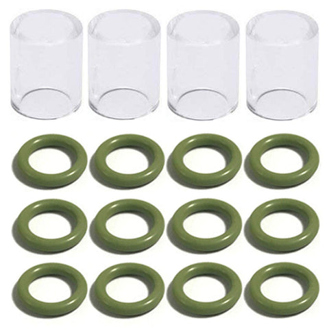 Clear cups and green o-rings from TIG Welding Torch 37 Piece Gas Lens Kit Accessories For DB SR WP 9 20 25 TIG Torch
