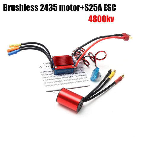 4800KV Brushless Motor 4 Pole 12 Slot Hi Torque Sensorless Drive With 25A ESC For 1 16 And 1 18 RC Cars And Trucks Kit