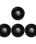 Nylon Cable Pulley Wheel For Fitness Machines And Home Gyms Smooth Glide Bearing Roller Quiet Durable DIY Lifting And Garage Door Sheave Accessory 70mm Size, 4 black pulleys
