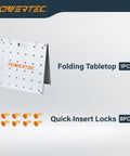 Arachni-Flex 24 By 48 Inch Waterproof PVC Foldable Workbench Tabletop with Pre-Drilled Dog Holes and Quick-Insert Locks