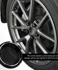 Sleek Black 55Mm Abs Wheel Center Caps 4Pack Heavy Duty Snap On Rim Covers Universal Fitment, detailed view of rim cover design.