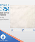 Front view of Dynarex non-woven sponge, white, 4x4 inch, 4-ply, non-sterile