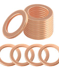 15 Pack 14mm Copper Oil Drain Plug Gaskets, Copper Crush Washers For Auto Seals, corrosion resistant, product view.
