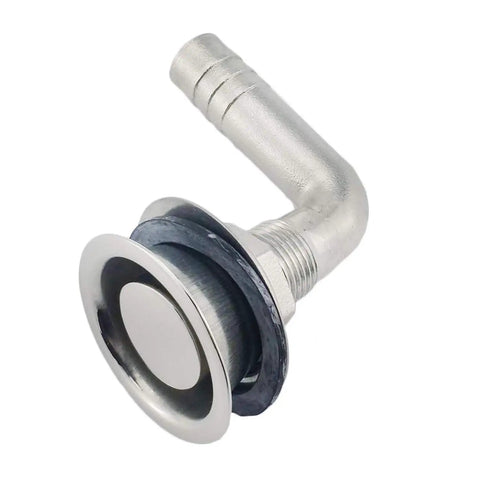 Boat Gas Tank Vent For 5/8 Inch Hose Made From Stainless Steel 316 Marine Grade, 90 Degree Thru-Hull Fuel Vent With Mounting Gasket