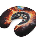 U Shaped Travel Neck Pillow For Long Haul Flights And Commutes, Premium Napping Support For Head And Neck with dartboard design