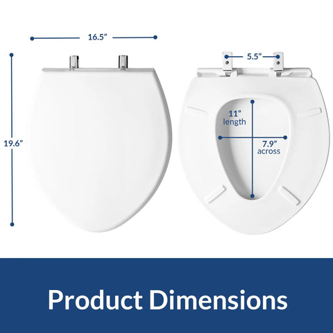 Product dimensions of Paramont Heavy Duty Oversized Toilet Seat For Round And Elongated Toilets, extra wide comfort