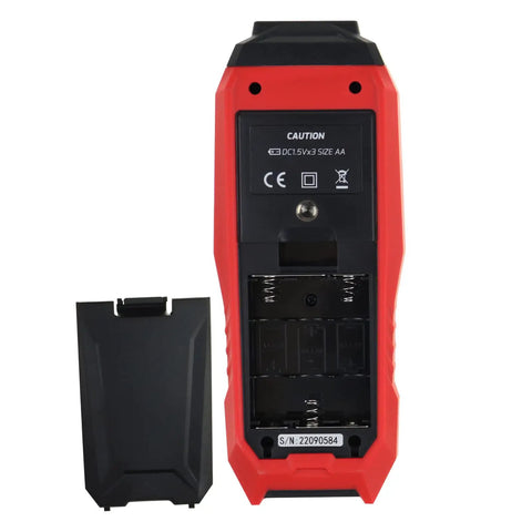 Back view of Four Channel Thermocouple Data Logger Thermometer Workhorse with battery compartment open