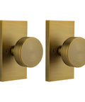 Antique Brass Dummy Door Knobs Interior Modern Vintage Square Door Handles For Bifold And Closet Doors Rectangle Style 2 Pack Easy Install Non Latching Hardware