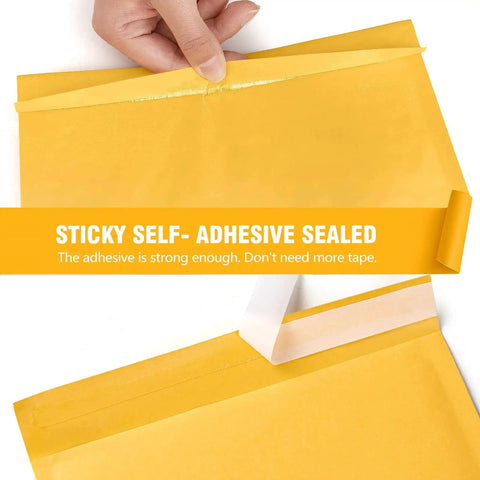 Hand sealing 50 Pack Bubble Mailers 4x8 Inches Self Seal Kraft Poly Padded Envelopes With 80gsm Bubble Lining For Lightweight Shipping Bags