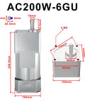 Detailed diagram showing dimensions of High Torque AC Gear Motor With Low Speed 15 RPM 110V 200W 18mm Shaft Diameter One To Ninety Reduction