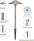 Detailed view of 3W Low Voltage Landscape Path Lights 12V Bronze Outdoor Garden Yard Waterproof, showing structure and components.