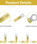 Heat shrink insulated ring terminal for 10-12 AWG wires, yellow marine-grade, 4 pcs shown