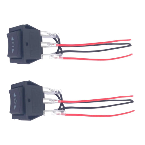 Four Pack 12V Reverse Polarity Switches With 6 Pin 3 Position On Off On Momentary RV Jack Rocker Switch 16A 250V AC Or 20A 125V AC Includes Pre Jumper Wires Durable Plastic And Metal Construction Easy To Install, two wired switches