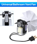 Bathroom Vent Fan Motor And Blower Wheel Replacement Kit, 50 CFM 120V, showing motor, blower wheel, and plug for easy installation.