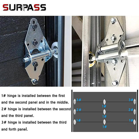 Beefed Up Heavy Duty Galvanized Garage Door Hinges, 9 Piece Replacement Kit for Residential and Light Commercial Doors installed