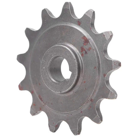 Beefy 13 Tooth Aluminum Gear Sprocket For Universal Chains, side view showing tooth detail and inner bore for DIY projects