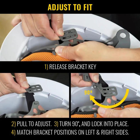 Adjusting fit on Full Brim KONSTRUCT Series Hard Hat 60452 On The Job Site, Class G Type 1 With Sweat-Wicking Sweatband And Top Pad, Brown