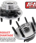 Front Wheel Bearing And Hub Assembly 515036 Direct Fit Fits Cadillac Escalade Silverado Avalanche 1500 Express Tahoe Suburban GMC Savana Yukon Sierra With ABS Two Pack shown close-up