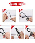 Straight Up Fitness Pulley Cable 118 Inch Adjustable Home Gym Replacement installation steps with sturdy black wire rope.