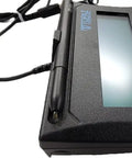 Rugged Compact Signature Pad With Sharp Lcd Screen And Plug And Play Usb Link Designed For Remote Citrix Ready Electronic Document Signing At Home, close-up view.
