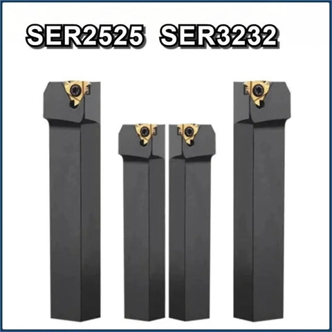External Thread Turning Beefy Cutter Bar For SER2525 SER3232 SEL2525 SEL3232 95 Degree Tool Holder Compatible With M16 M22 P16 Carbide Inserts For Precision Machining And Quick Threading Jobs, SER2525 and SER3232 holders