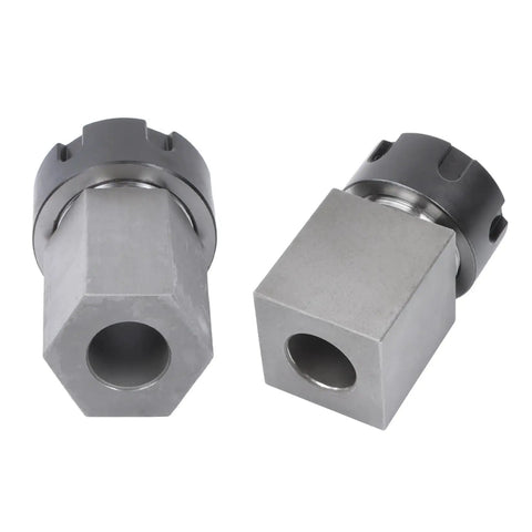 ER-25 Hex and ER-25 Square Collet Block Chuck Holder for Quick CNC Setup, steel construction, hex and square collet blocks