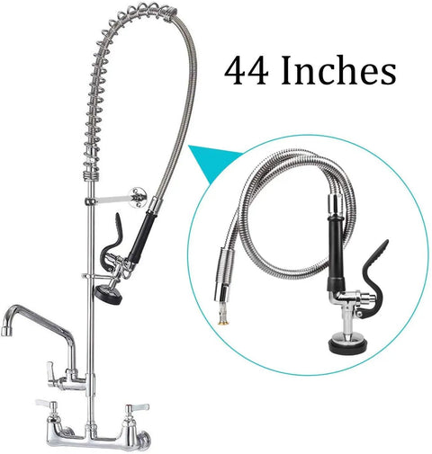Heavy Duty Pre Rinse Hose With Spray Valve 44 Inch Flexible Stainless Steel Hose And Sprayer Nozzle Head Replacement Kit