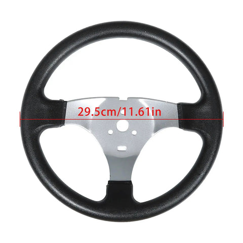 Heavy Duty 300mm Steering Wheel Steel Kit With 320mm Rack And Pinion Adjustable Shaft Set Replacement For 110cc Go Karts ATVs Quads