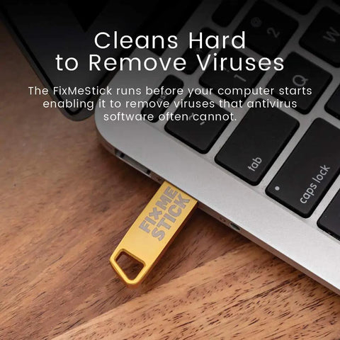 Gold Virus Removal USB Stick for Windows PCs, Unlimited Use Up to Five Laptops or Desktops for Two Years, plugged into laptop