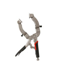 Locking Welding Pipe Pliers Clamp 14 Inch Round Tube Clamp For Welding Metalworking And Woodworking Heavy Duty DIY Projects 1 Pack With Secure Locking Mechanism And Four Pads For Firm Grip For Pros And DIY Folks. side view with rubber handle