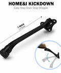 Heavy Duty Kickdown Door Stopper With Extended Reach Design And Rock Solid Zinc Alloy Frame For Tight Grip Non Slip Rubber Foot And No Fuss Screw Mount On Tile Carpet Or Hardwood Floors, 7 inch black door stopper.