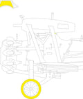 Pre Cut Plastic Paint Mask Gasket For Airfix One Forty Eight Bristol Bulldog Mk II Kit Masking Sheet shown in yellow