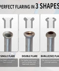 DPTOOL Brake Line Flaring Tool Kit with three flare options: single, double, bubble ISO for steel tubing