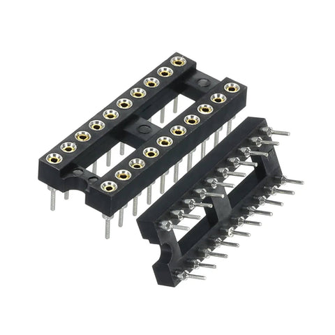 20 Pack 2.54mm Pitch DIP IC Socket Dual Row 20 Pins Round Pins Soldering Friendly for Electronics DIY Projects and Experiments