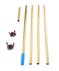 Telescoping Smoke Detector Removal Tool For High Ceilings And Fire Alarm Takedown With Long Handle parts including aluminum poles and connectors.