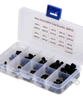 Open case of 400 Piece Hex Socket Set Screws Kit Carbon Steel Black Oxide DIN 916 M3 M4 M5 M6 M8 Sizes organized compartments