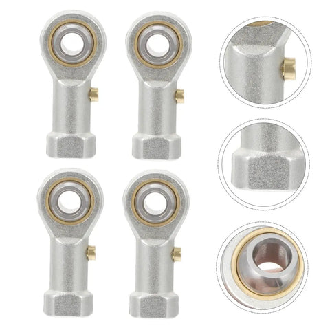 Four Pack PHS6 Rod End Ball Bearings With Female Thread Spherical Plain Bearing Fish Eye Joint showcasing sturdy machined copper bodies.