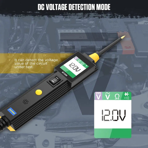 All In One Pro Grade Car Electrical Tester Kit For 12V And 24V Systems Digital Voltage Meter showing 12.0V on screen
