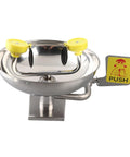 Wall Mounted Emergency Eye Wash Station In 304 Stainless Steel With Double Nozzles And Flip Covers Safety Sign For Lab