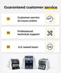 Overview of Bank Grade Money Counter For Multicurrency And Mixed Denominations With Serial Number Tracking, CIS UV MG MT IR Sensors, Fast Accurate Cash Counter Boss Level Efficiency FCC Approved For Banks, Retailers, Casinos, And Busy Shops highlighting customer service and support features.