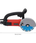 Professional 3000W Corded Circular Saw With Pure Copper Motor And 7000 RPM Water Cooled Wet Dry Cutting Machine side view with blade