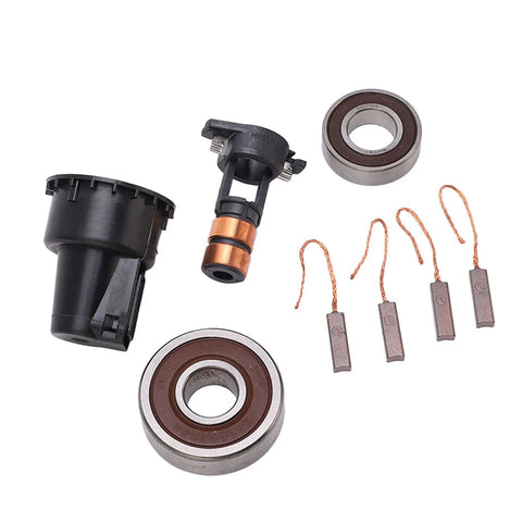 Tough As Nails Alternator Rebuild Kit Featuring Premium Slip Ring Brushes And Robust Bearing Set, includes bearings and brushes.