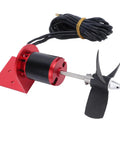 High Power RC Boat Underwater Thruster With 3-Blade Propeller, black and red brushless motor, cable attached, 6 kg thrust