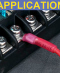 Application of Blue Marine Grade Heat Shrink Ring Terminals Set, 100 Pcs, Wire Gauge 16 to 14, Tinned Red Copper 0.7 Millimeter