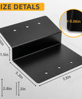 Beefed Up Heavy Duty Steel Ramp Top Kit For 2x8 Inch Boards size details with corrosion-resistant carbon steel plate dimensions