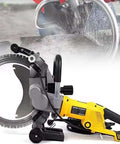 Heavy Duty Electric Brushless Circular Saw Bad Boy Workhorse With 5000 Watts Driving A No Sweat 290 Millimeter Cut Depth, showing water cooling feature.